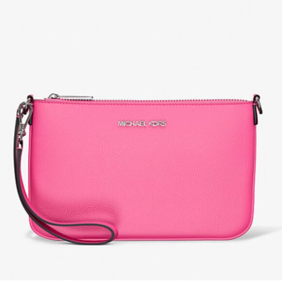Michael Kors Jet Set Small Pebbled Leather Convertible Wristlet NWT - Picture 1 of 4